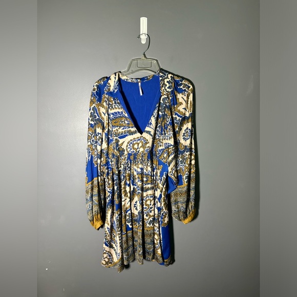 Free People Say You Love Me Balloon Sleeve Mini Dress Size Small - Picture 2 of 5